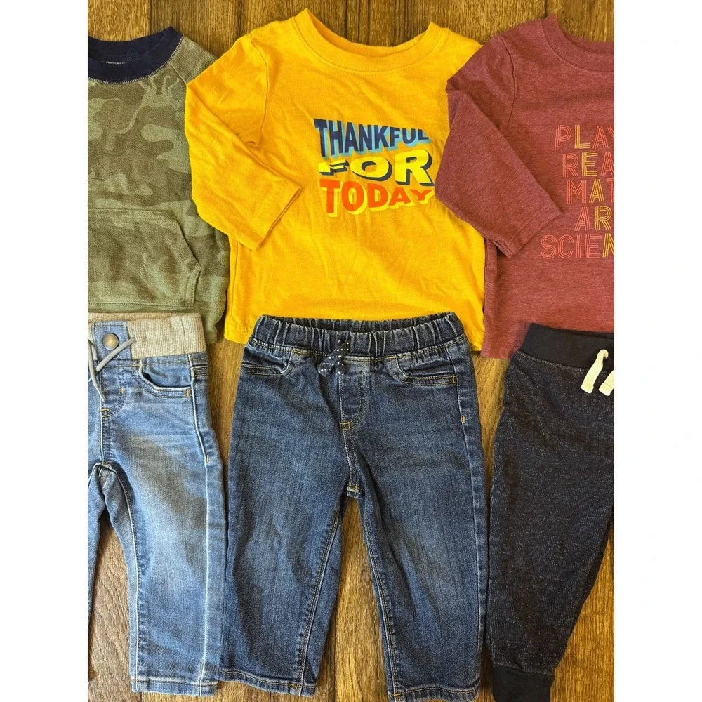 Toddler Boy‎ 12 Months Shirts Pants Jeans Long Sleeves Bundle Winter Clothes Lot